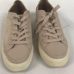 All saints leather taupe sneakers